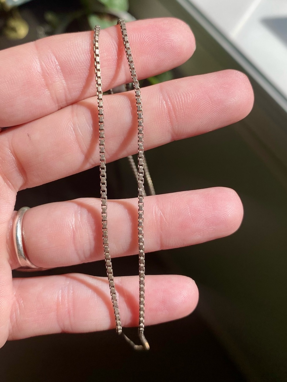 925 Italy Sterling Silver Box Chain Necklace - Silver